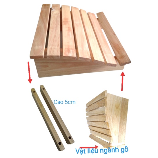 GHẾ KÊ CHÂN, GÁC CHÂN VĂN PHÒNG BẰNG GỖ CAO 12CM VÀ 17CM