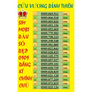 Sim Mobifone 10 số đẹp 4G đầu số 0909