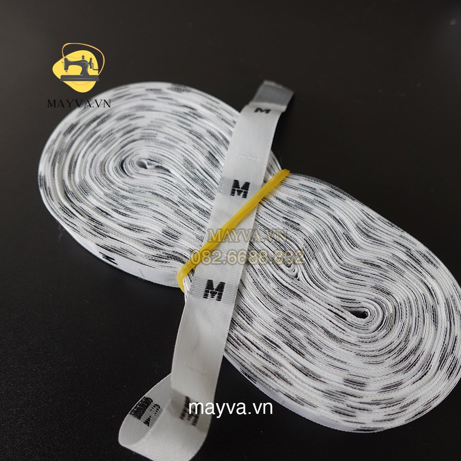 Mác vải size chữ S, M, L, XL