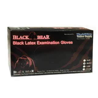 Bao tay xăm đen BLACK BEAR Latex Powder Free