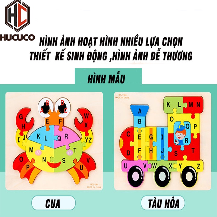 [LOẠI TO - CAO CẤP] Đồ Chơi Xếp Hình, Lắp Ráp Tranh Ghép Gỗ 3D Nhiều Hình Ngộ Nghĩnh - Phát Triển Trí Tuệ Cho Bé [XH-01]