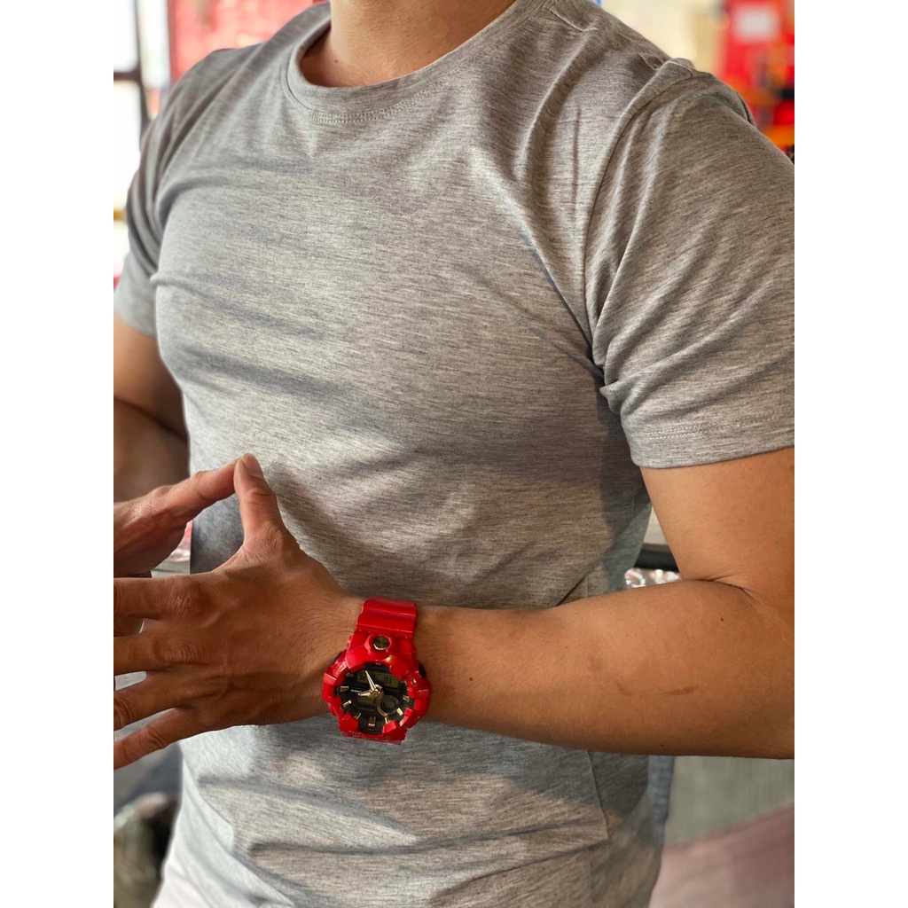 Áo Thun Nam Polo Cổ Tròn Cotton Màu Xám, Xám