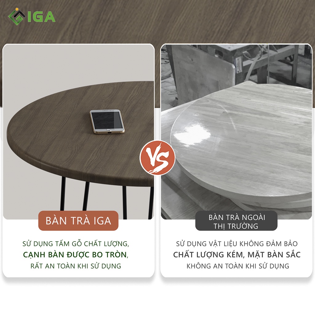 Bàn trà, bàn cafe kết hợp với sofa chân sắt phù hợp với mọi không gian GM63