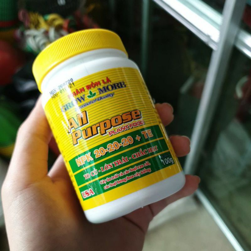 Phân bón lá growmore 20-20-20+TE giúp to củ lớn trái chắc hạt ,phân bón cholan,cây cảnh