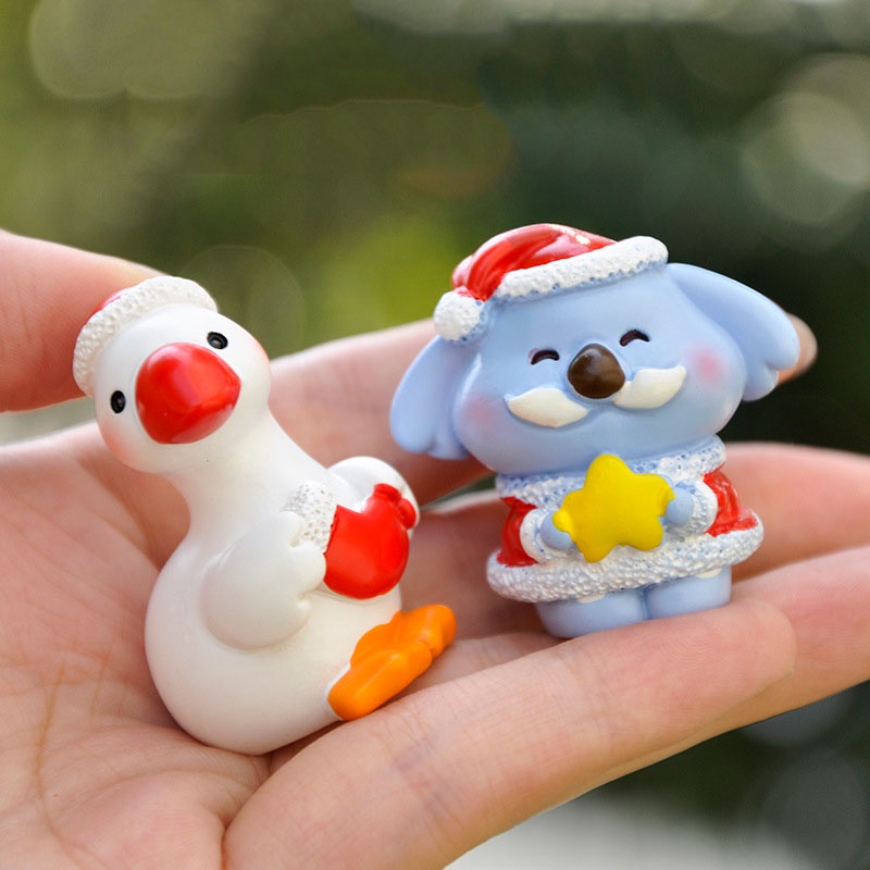 Mô hình Giáng sinh Chó Mèo Tuần Lộc Heo Ngỗng biểu cảm dễ thương trang trí bàn làm việc taplo ô tô quà tặng bạn bè- Rápp