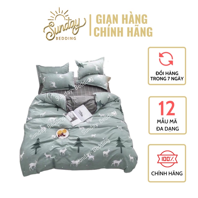 Bộ chăn ga gối cotton poly Sunday bedding đủ kích thước mẫu mới (nhập khẩu cao cấp )