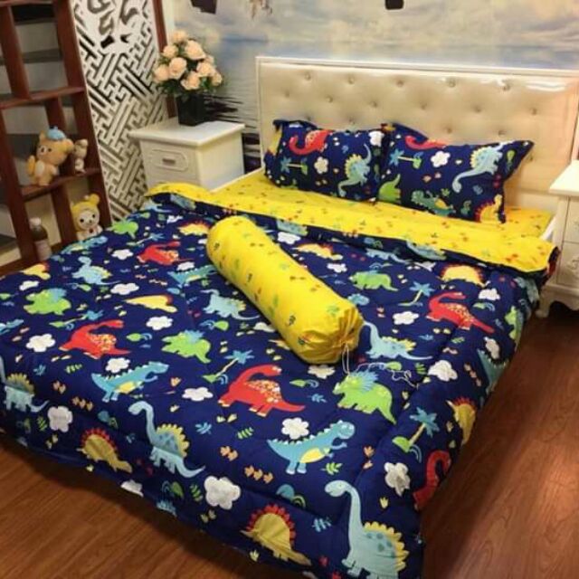 Chăn ga gối poly khủng long đẹp
