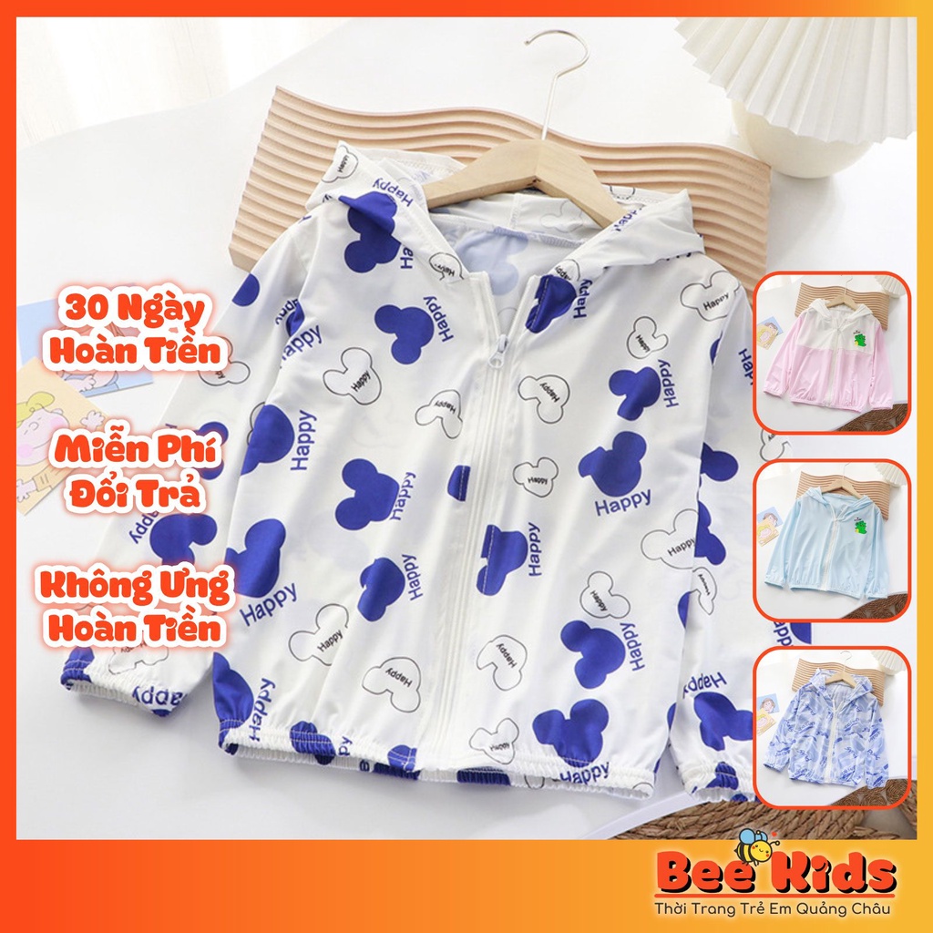 Áo chống nắng cho bé trai bé gái BeeKids. Áo khoác chống nắng trẻ em mùa hè thoáng khí chống tia UV 1 - 7 tuổi