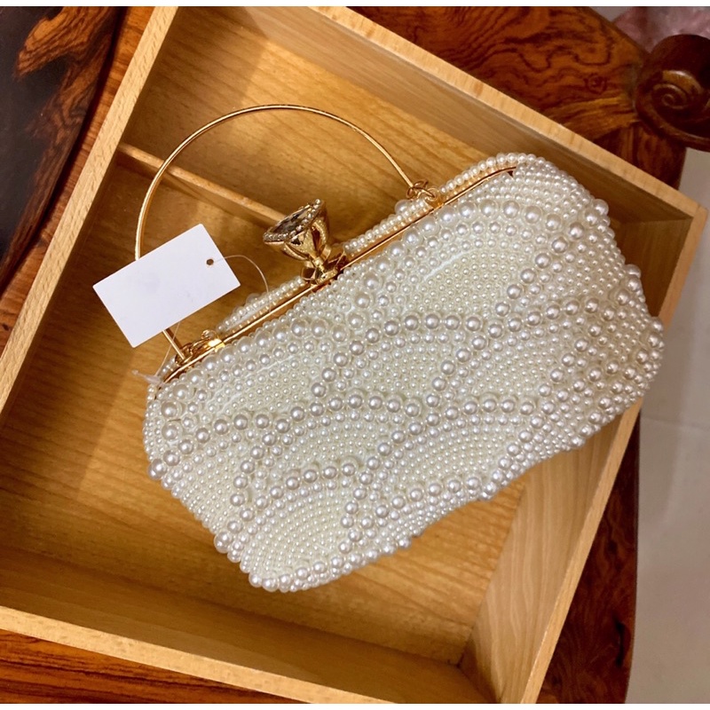 Túi Đầm Gắn Hạt Trang Trí Có Dây Đeo Vai Túi Size Lớn Đựng Được Nhiều Đồ Tiện Dụng