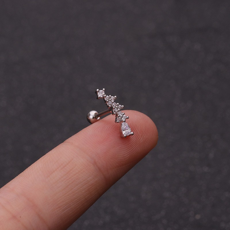 Bông tai gắn vành bằng thép không gỉ thời trang xinh xắn