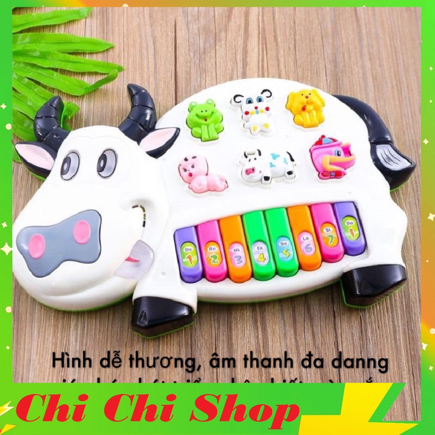 Đồ Chơi Đàn Bò KINPOW Gồm 2 Màu Trắng Sữa, Phát Nhạc Bài Hát Vui Nhộn, Tạo Sự Thích Thú Cho Các Bé