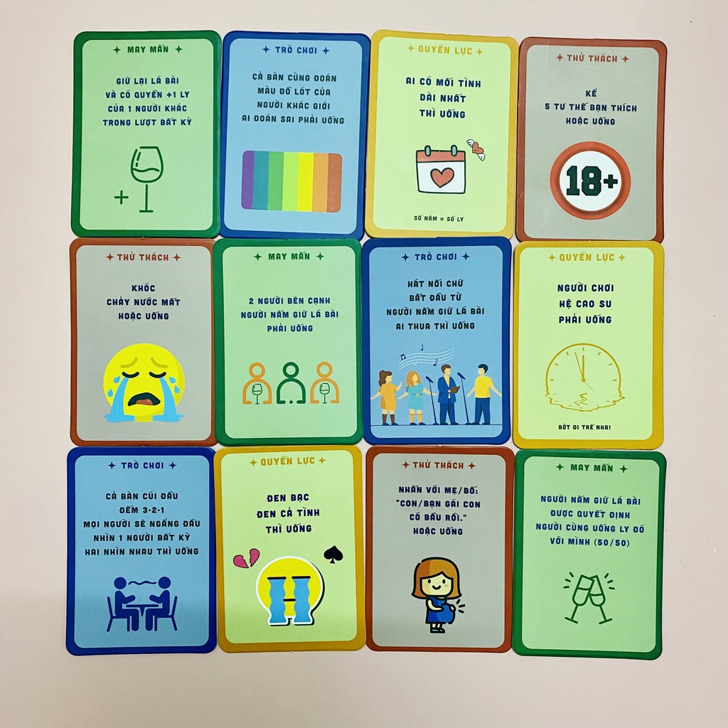 Bộ bài drinking game huệ nhậu khum say khum zề 52 lá board game hottrend chơi nhóm bạn liên hoan tụ tập Deme