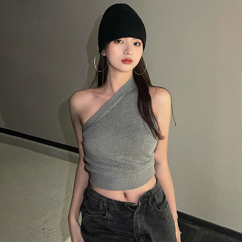 Áo Tank Top Một Dây Thời Trang Hàn Quốc Cho Nữ