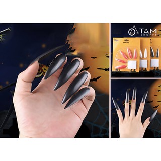 Set 10 móng tay quỷ bằng nhựa loại dán HLW-MT-01 TAN