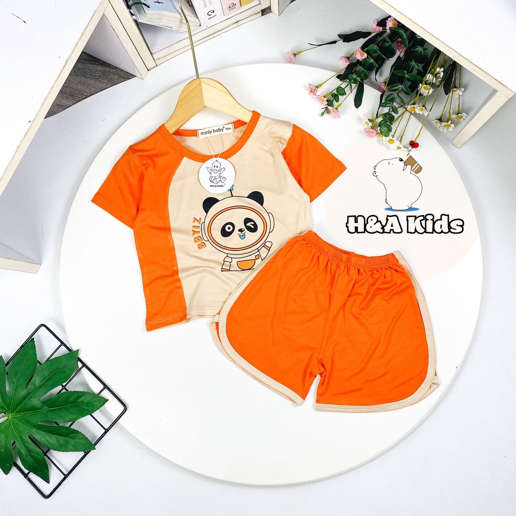 [Bé 7-30kg] Bộ cộc tay MINLYBABY thun lạnh cho bé trai bé gái Size 80-170cm Unibaby vải thun lạnh thoáng mát - LBCPA