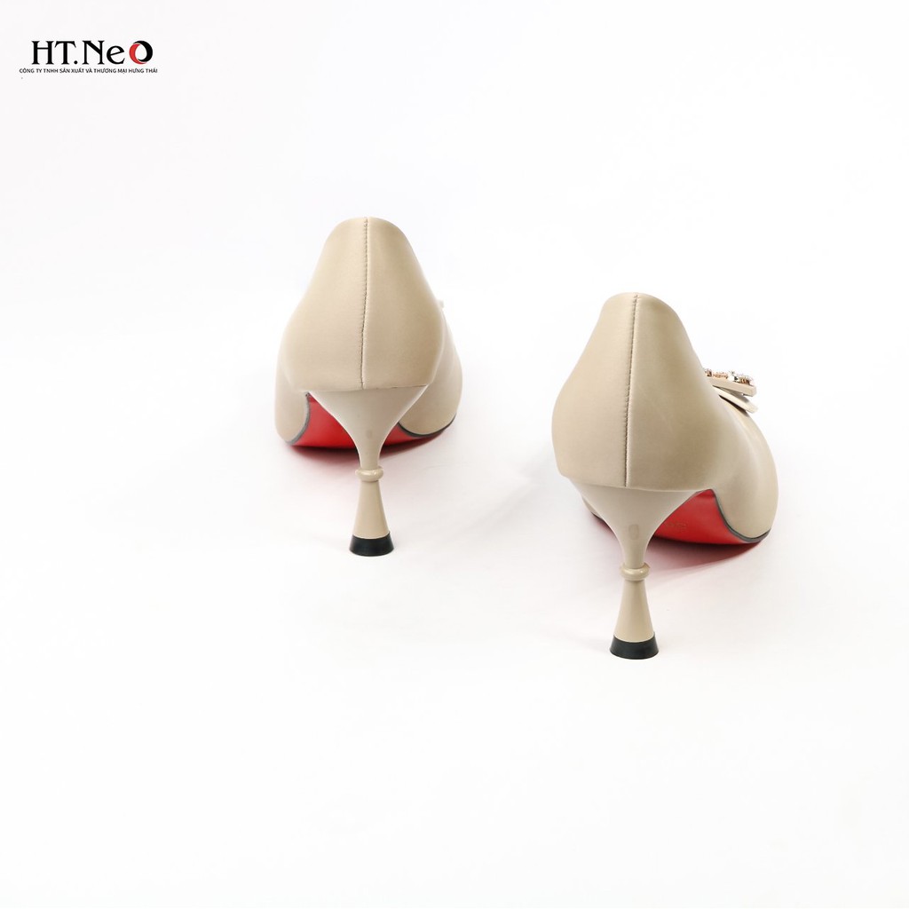 Giày công sở nữ - giày da nữ HT.NEO da lộn trẻ chung gót trụ kiểu mới siêu xinh hàng cao cấp mix (CS150)