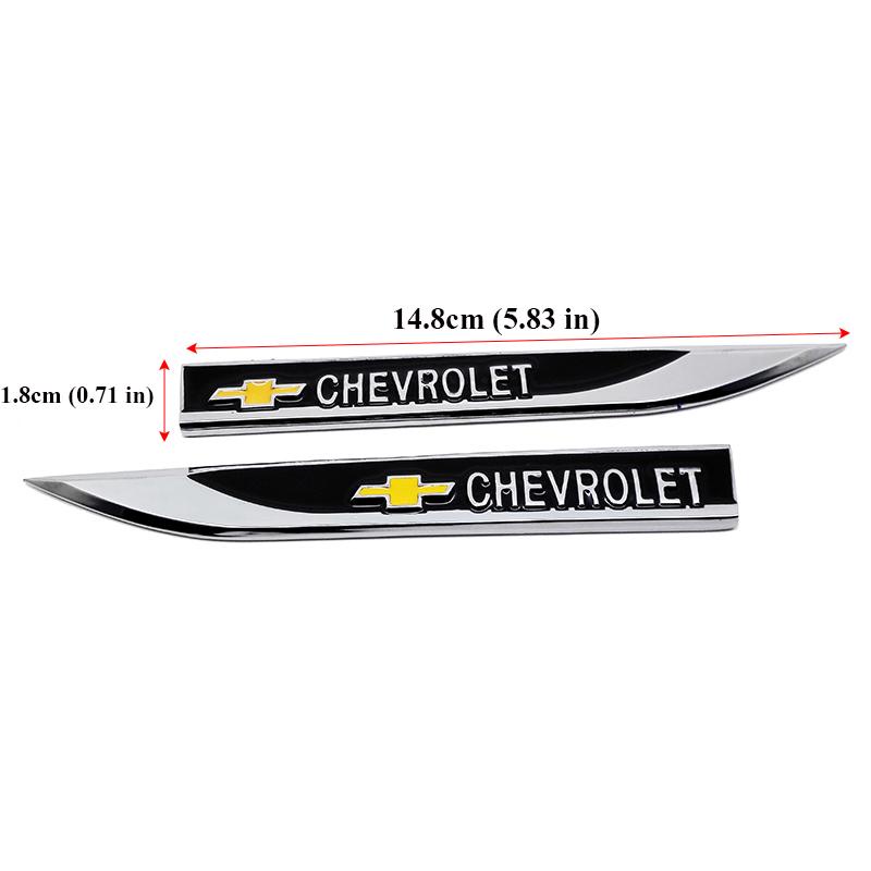 FENDER Set 2 Miếng Dán Trang Trí Hình Logo 3D Bằng Hợp Kim Cho Xe Hơi Chevrolet, Chevy Cho Cruze Malibu Camaro Epica Spark
