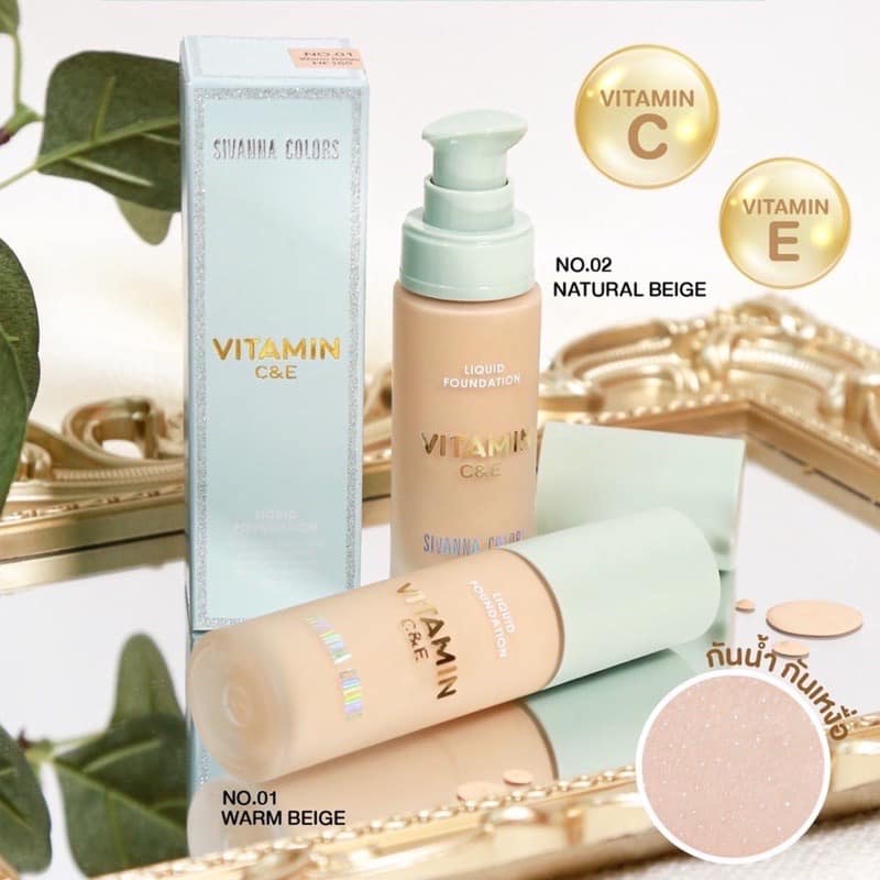 KEM NỀN CHỨA TINH CHẤT DƯỠNG DA SIVANNA COLORS VITAMIN C&amp;E LIQUID FOUNDATION HF165 CHÍNH HÃNG - 11264