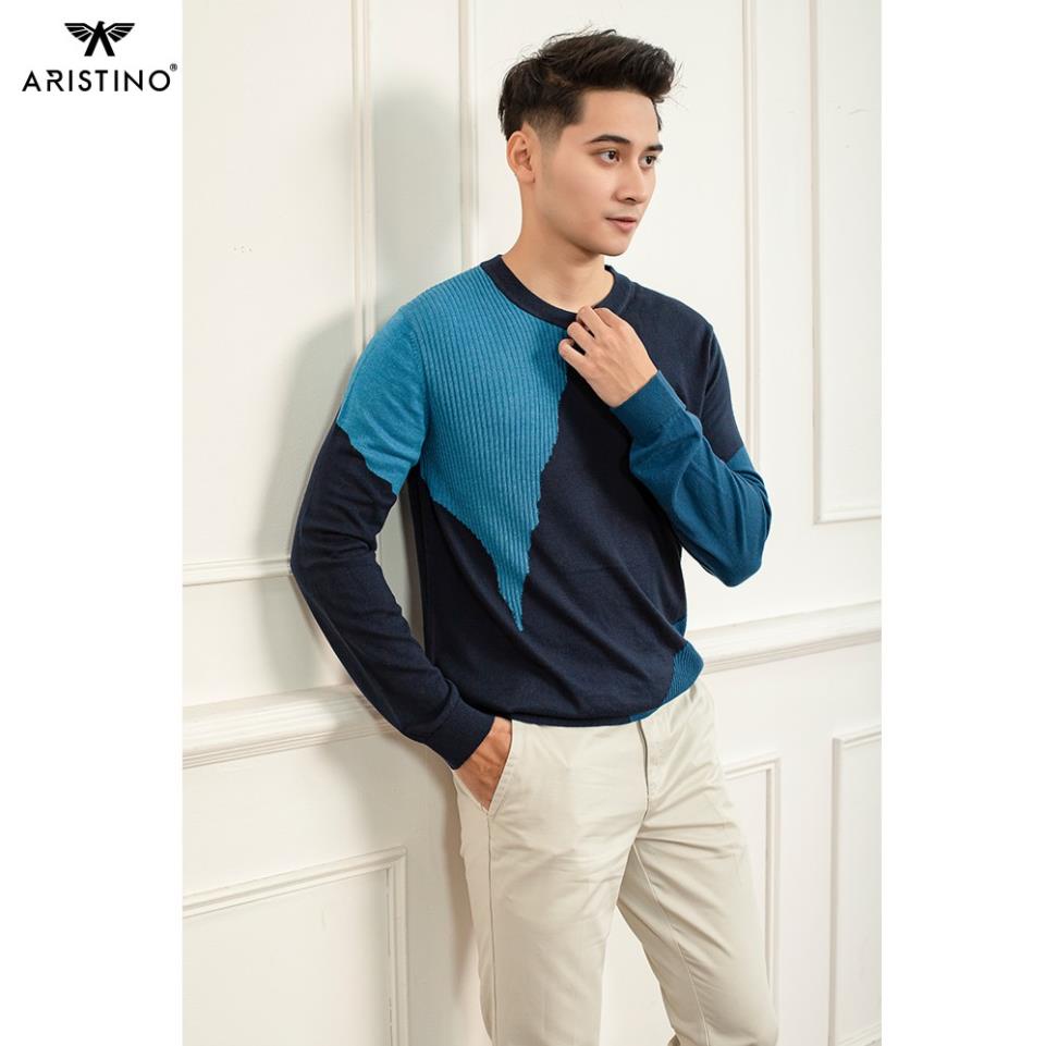 Áo len nam Aristino phom casual trẻ trung, màu sắc tươi tắn - AWO004W9