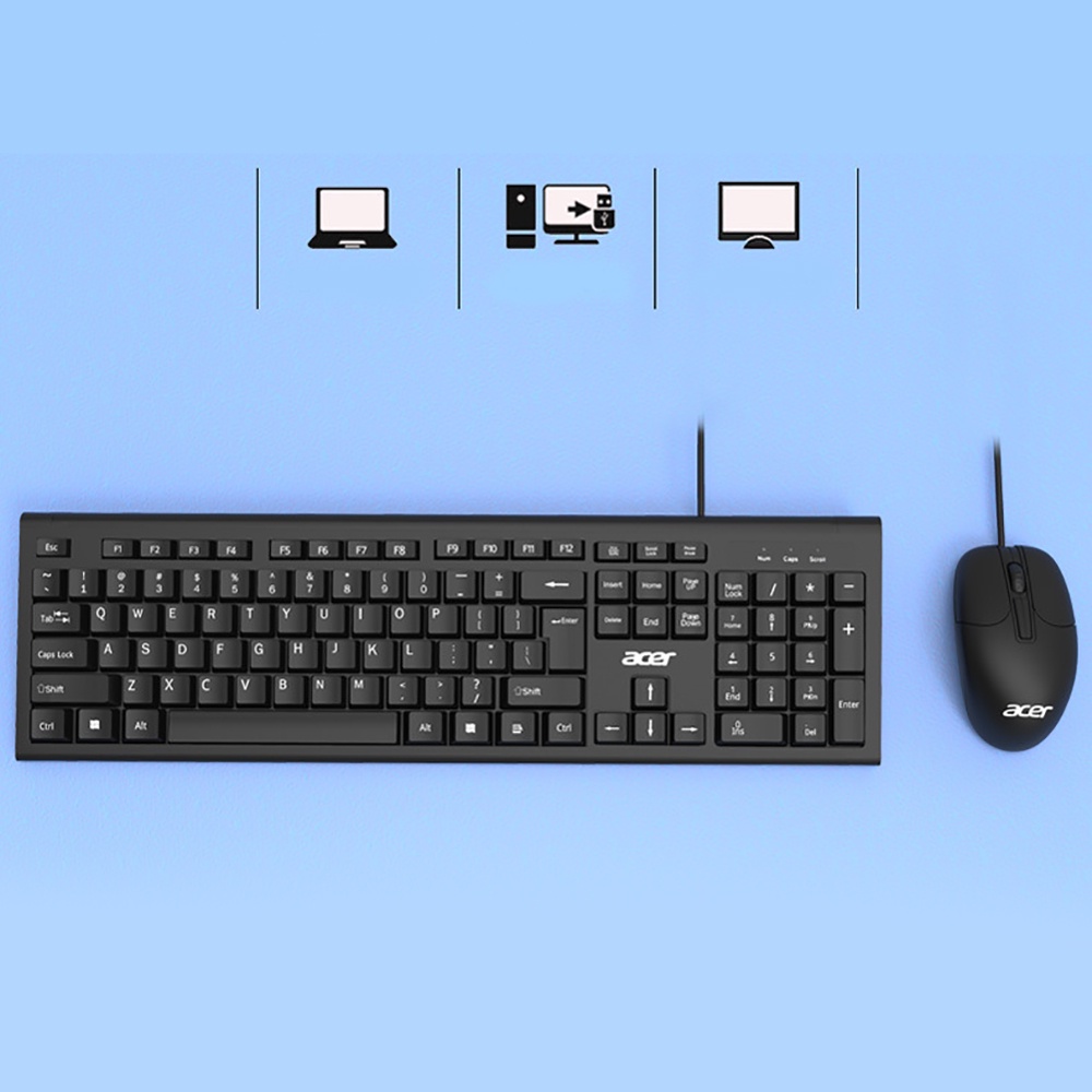 Bộ chuột bàn phím máy tính văn phòng - Chuột máy tính có dây chính hãng Acer
