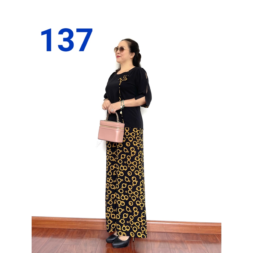 Đồ Bộ Trung Niên Tay Lỡ Lụa Hàn Châu Chất Vải Loại 1 Dành Cho Quý Bà - Laddy Store