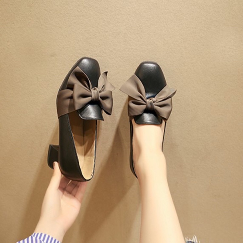 Giày búp bê, sục nữ 3 phân đính nơ dễ phối đồ, tôn dáng