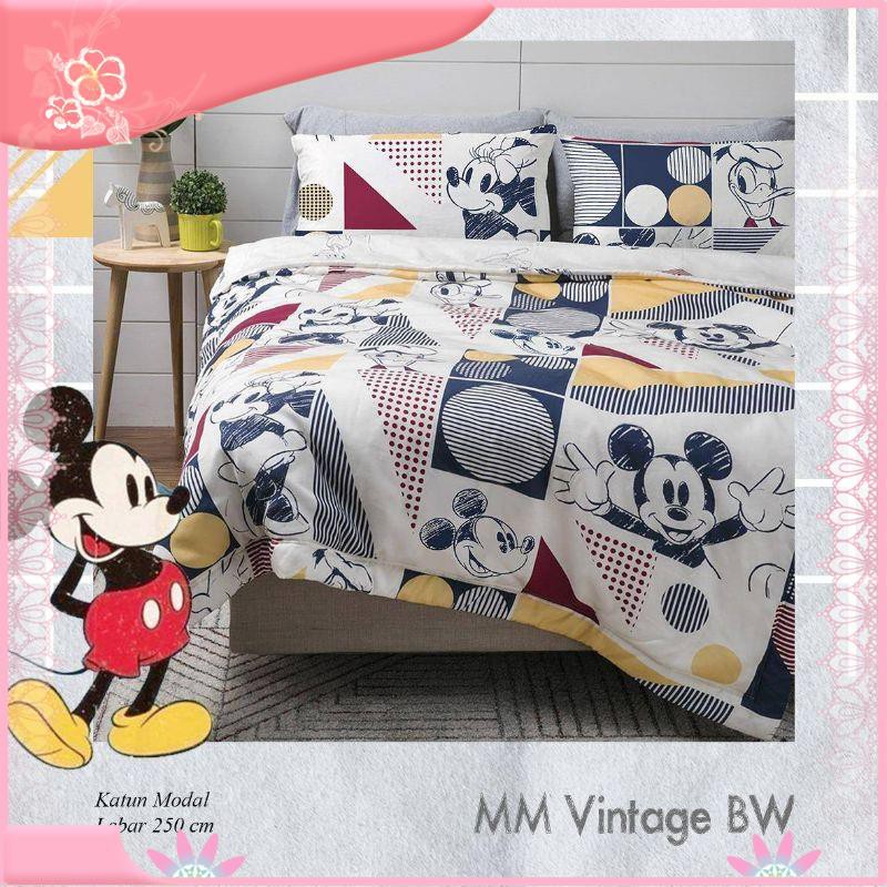 [người bán địa phương] Vỏ Gối Chăn Và Ga Giường Vải Lanh Hình Chuột Mickey Đáng Yêu Dành Cho Trẻ 180x200