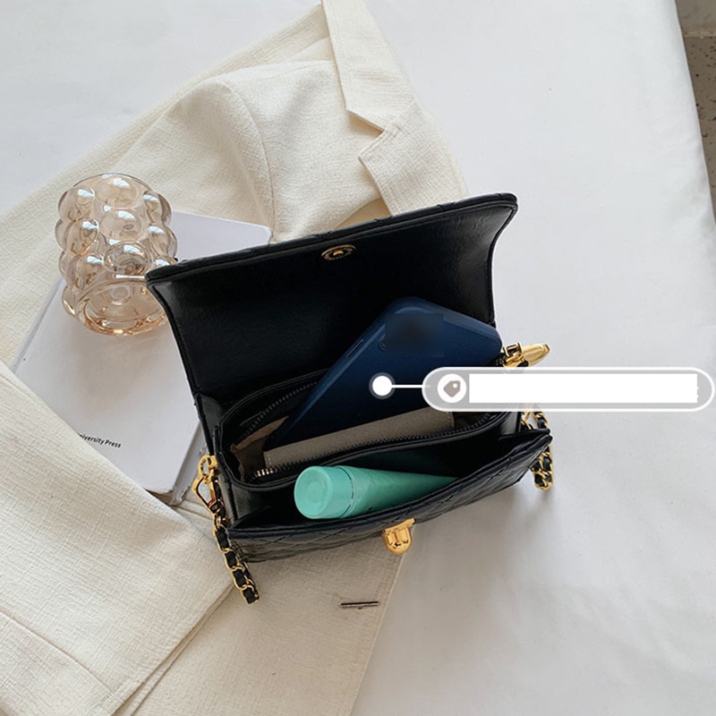 Túi Đeo Chéo Màu Đen Đính Kim Cương Giả Thời Trang Cho Nữ