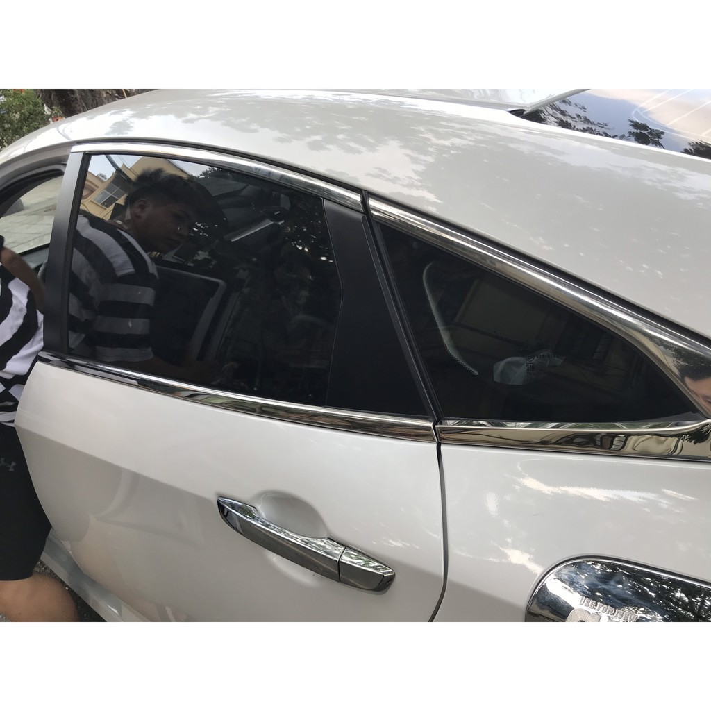 Nẹp chân kính - cong kính Honda Civic 2017-2020 inox
