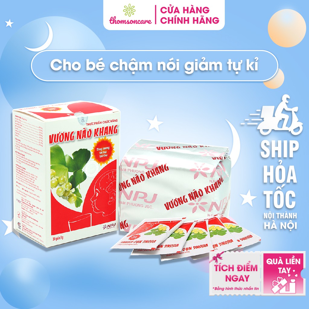 Vương Não Khang hỗ trợ tăng cường trí não cho bé - Mua 6 tặng 1 bằng tem tích điểm