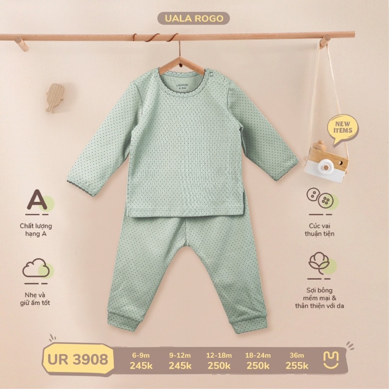 Bộ QA Dài Tay Size 6-36M Nỉ UalaRogo