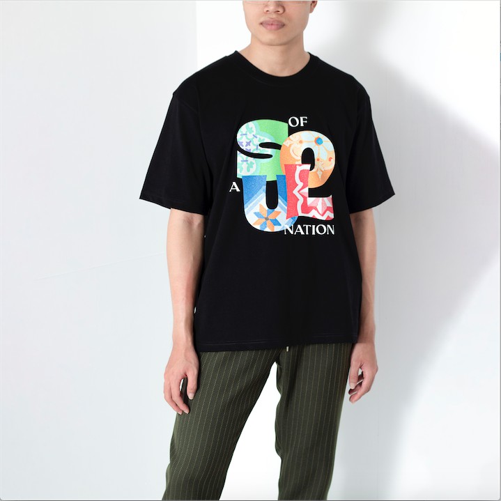 Áo thun unisex In cao cấp GẠCH BÔNG Kim Tuyến lấp lánh form basic 100% cotton premium SOUL OF A NATION - Đen