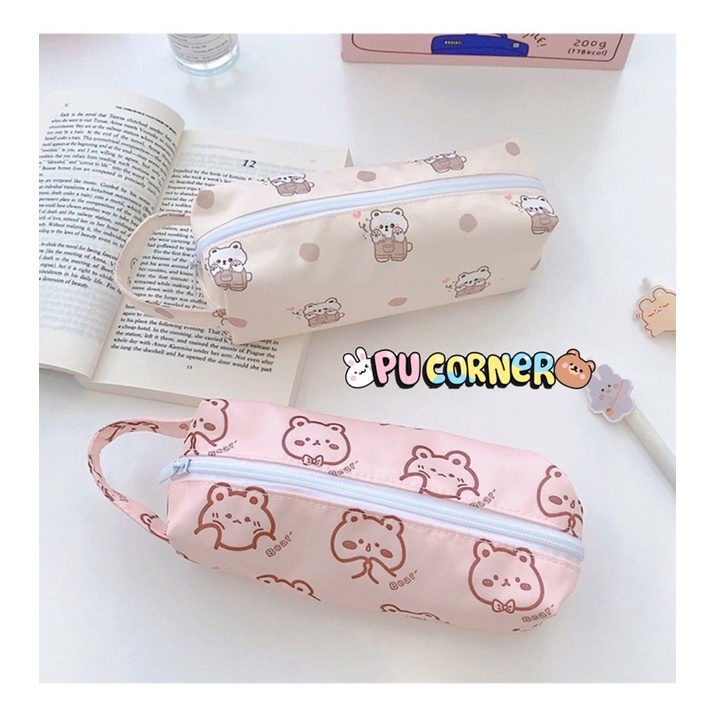 Hộp bút - bóp viết vải dù hình gấu thỏ cute