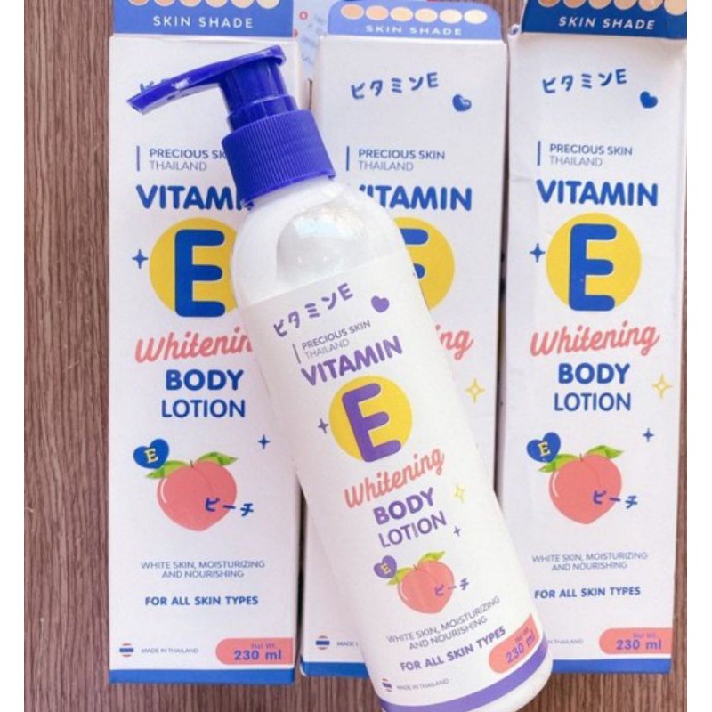 Dưỡng thể Vitamin E 8X Whitening Body Lotion Thái Lan 230 ml