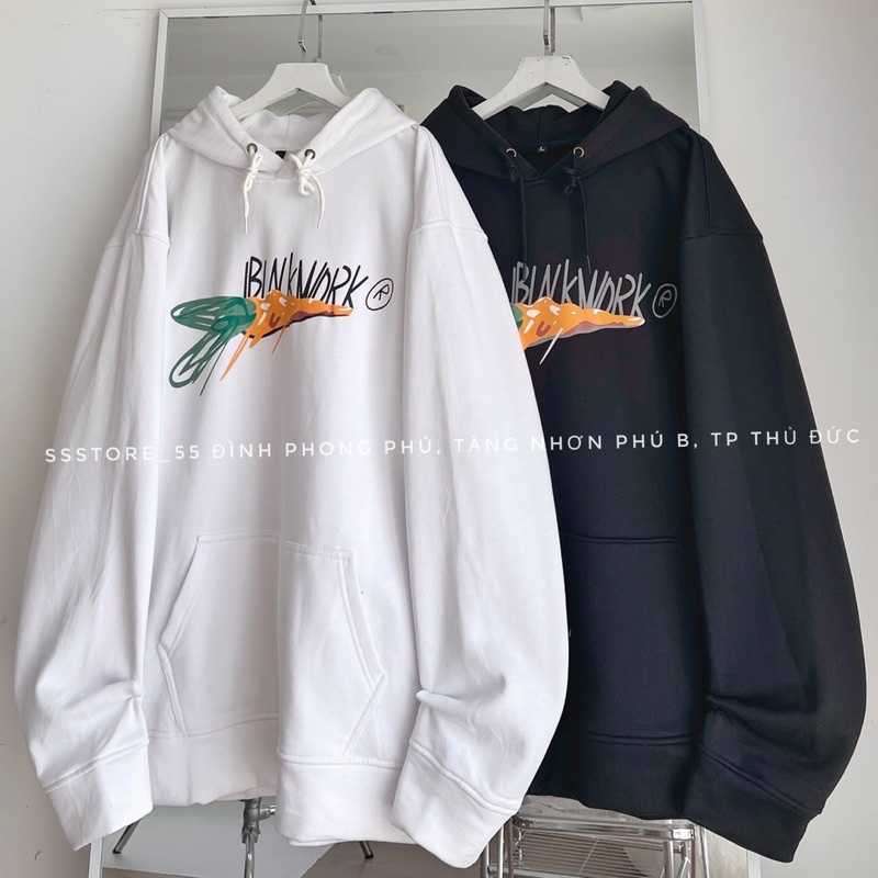Áo hoodie nỉ bông ZIP form rộng nam nữ IBINKWORK có 2 màu_SSSTore