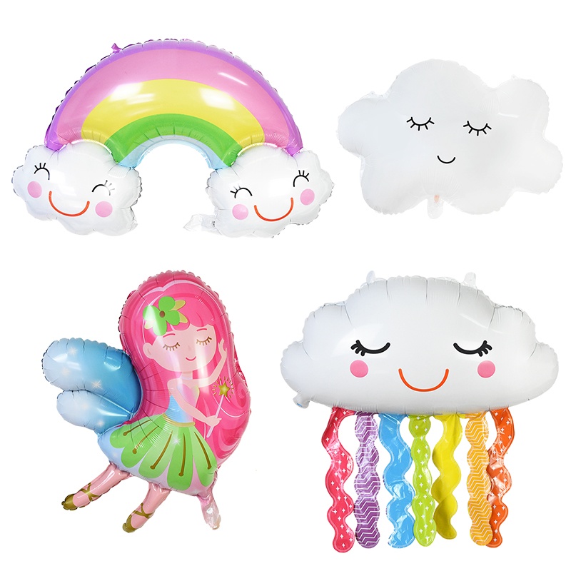 1 Cái Bong Bóng Lá Nhôm Hình Mặt Cười Lớn Màu Cầu Vồng Lớn Trang Trí Tiệc Sinh Nhật Trẻ Em Mẫu Giáo Đồ Chơi Trang Trí