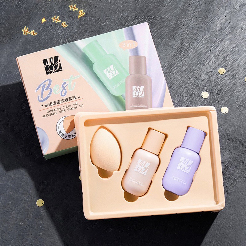 Bộ sản phẩm kem nền trang điểm MAYCHEER gồm 3 món đa năng tiện dụng | BigBuy360 - bigbuy360.vn
