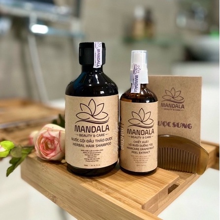 LÊN MEN THẢO MỘC- Nước gội đầu thảo dược Mandala - Herbal hair Shampoo Mandala - quatangsuutam.vn/nước tắm các loại.