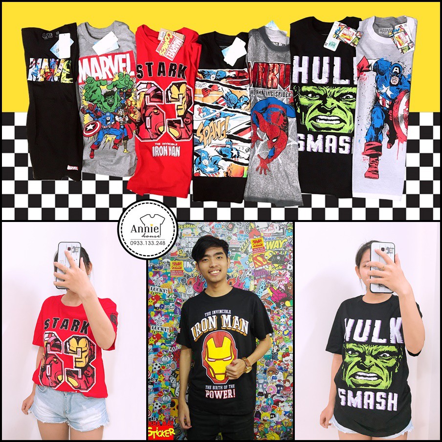 Áo thun hình phom suông MARVEL chính hãng MV015 - MV021, 100% Made in Thailand | Shopee Việt Nam