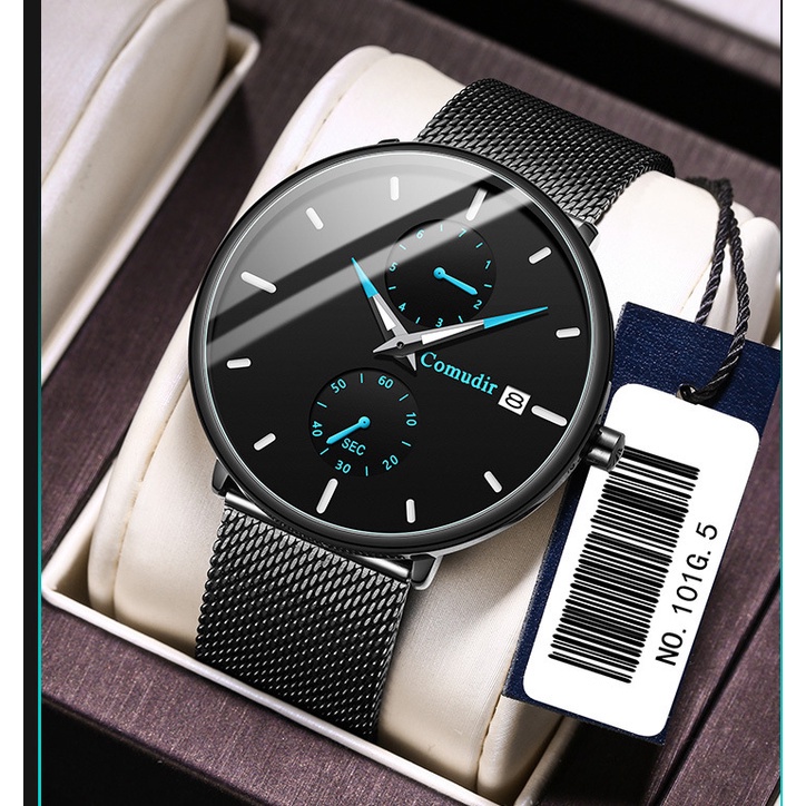 Đồng hồ nam dây Titanium thời trang cao cấp lịch lãm, Đồng hồ đeo tay kim dạ quang có lịch,có ngày - D077 | BigBuy360 - bigbuy360.vn