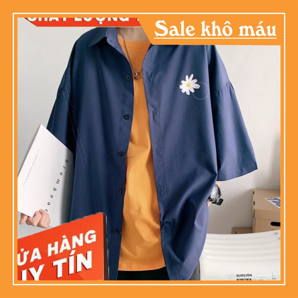 Áo sơ mi ngắn tay in hình Hoa Cúc hotrend nam nữ siêu hot | BigBuy360 - bigbuy360.vn