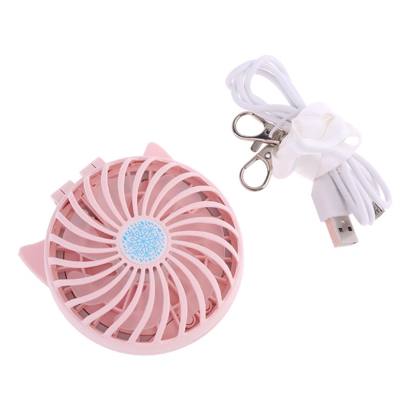 Gương Trang Điểm Tích Hợp Quạt Mini 2 Trong 1 Tích Hợp Đèn LED