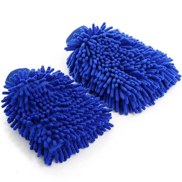 1 Găng Tay Rửa Xe Hơi Hai Mặt Bằng Sợi Microfiber Chenille