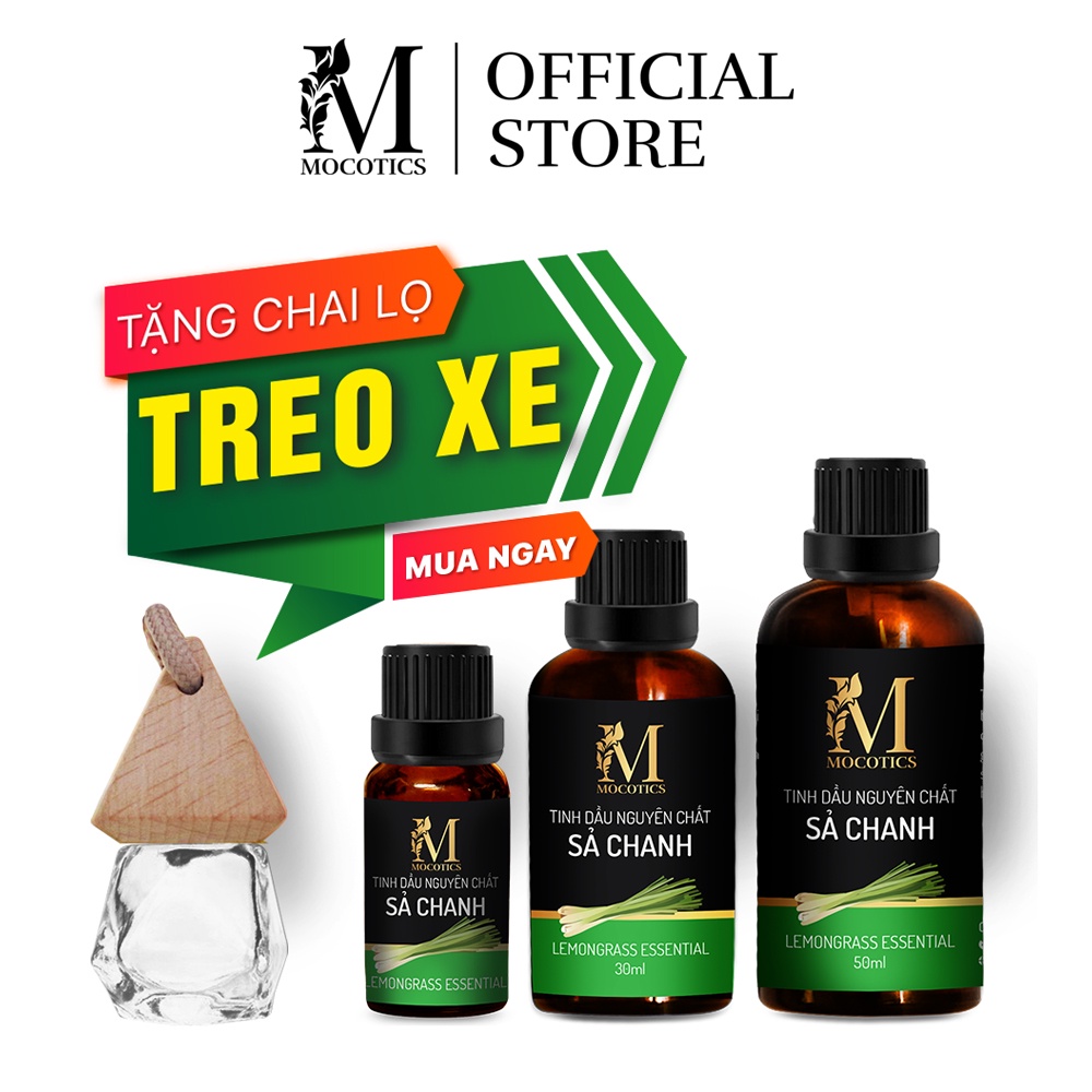 Tinh dầu sả chanh nguyên chất Mocotics giúp đuổi muỗi, thanh lọc không khí, giảm stress  10ml - 50ml (Chai)