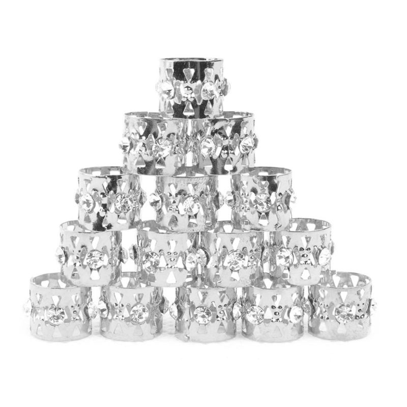 Set 5 Kẹp Kim Loại Màu Vàng / Bạc Làm Đẹp Tóc Dreadlock Có Thể Điều Chỉnh