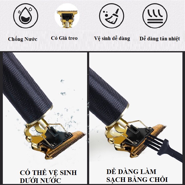 Tông đơ cắt tóc gia đình tạo kiểu chấn viền chuyên nghiệp sạc điện T9 nội địa Trung cao cấp - Có bảo hành