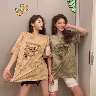 ÁO THUN LOANG MÀU IN CÁ SẤU FORM THỤNG - ÁO THUN TAY LỠ OVERSIZE SIÊU RẺ