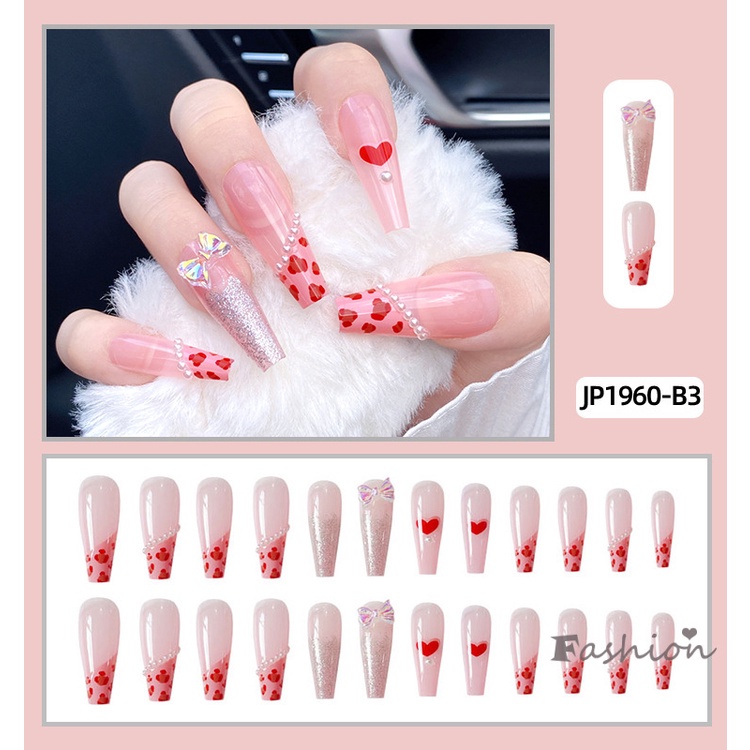 [Hàng mới về] Set 24 móng tay giả họa tiết da báo thời trang cho nữ