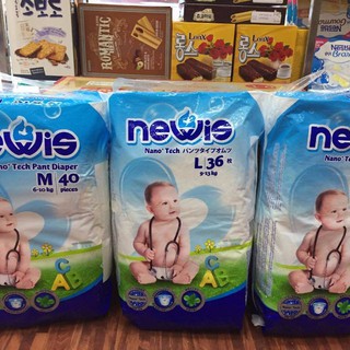 Bỉm newis dán/ quần M40/ L36/ Xl32 - hàng miếng tặng