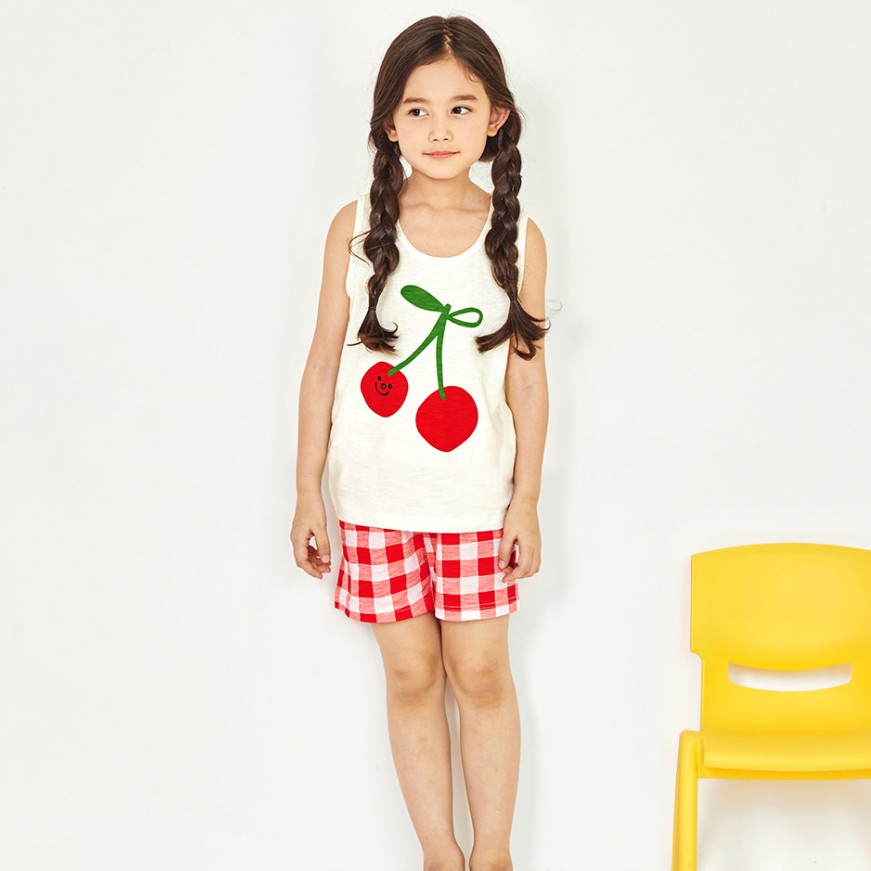 Đồ bộ cotton ba lỗ cho bé trai, bé gái mùa hè. Đồ ngủ, quần áo ngủ trẻ em dễ thương Unifriend U21-07